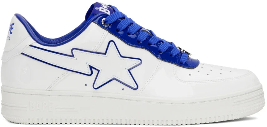 A Bathing Ape Bape Sta  "Patent Leather White Blue"