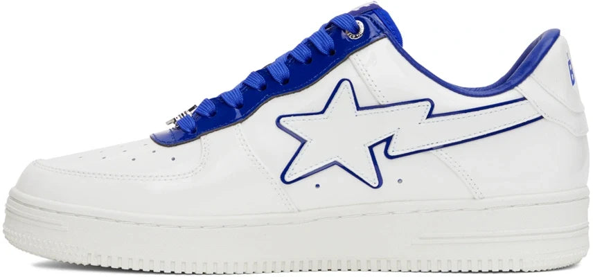 A Bathing Ape Bape Sta  "Patent Leather White Blue"