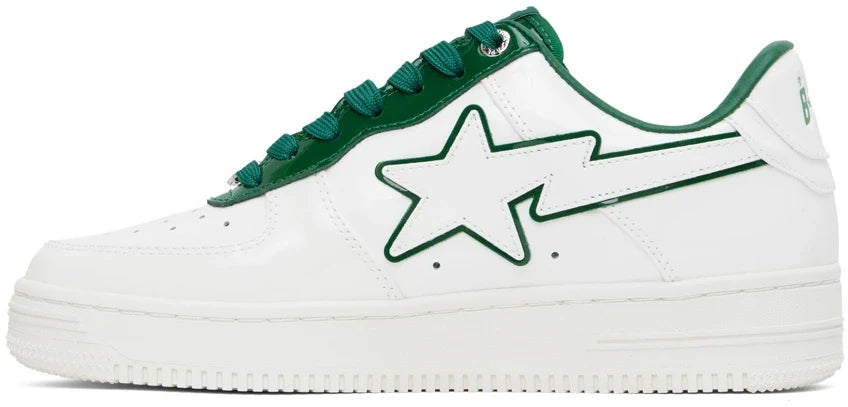 A Bathing Ape Bape Sta  "Patent Leather White Green"
