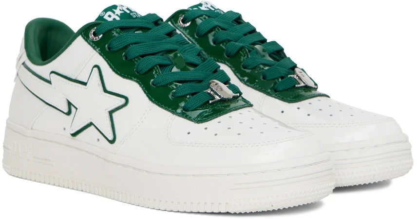 A Bathing Ape Bape Sta  "Patent Leather White Green"
